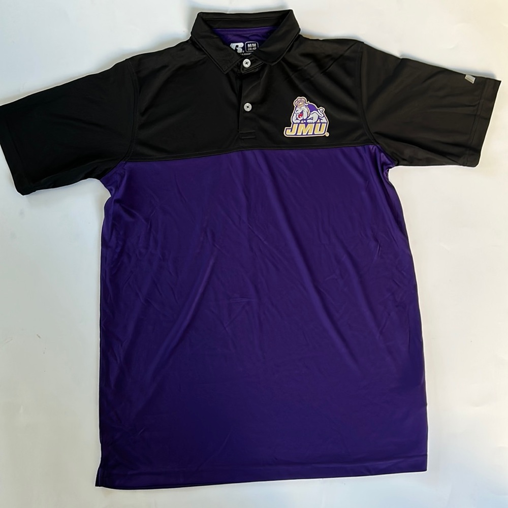 Men's Russell Athletic "James Madison University" Collegiate Polo Size M NWOT